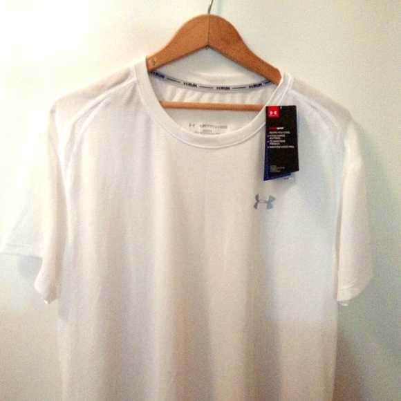 Under Armour Other - New Under Armour White Fitted HeatGear The Streaker Tee T-shirt Men's Size XXL